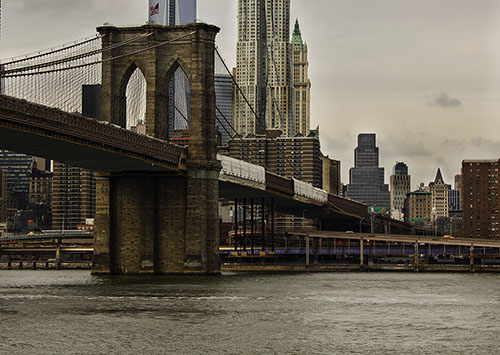 Small picture of the Brooklyn bridge